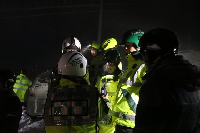 Paramedics being briefed. Photo: Herts Police