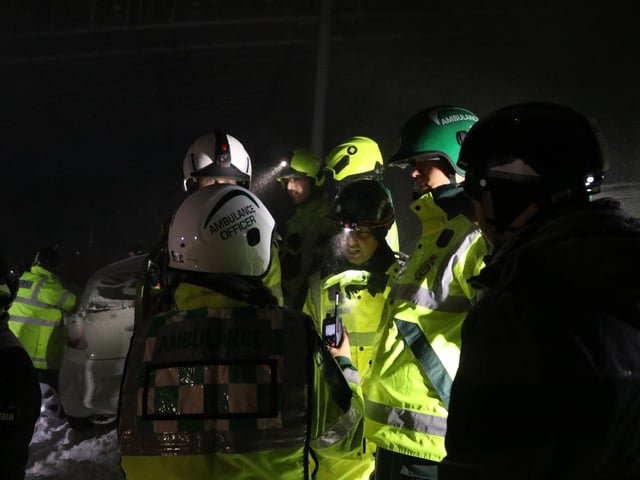Paramedics being briefed. Photo: Herts Police