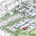 A plan of the proposed extension and canopy at Hemel Hempstead Hospital. Credit: BDP/West Hertfordshire Teaching Hospitals NHS Trust/Dacorum Borough Council