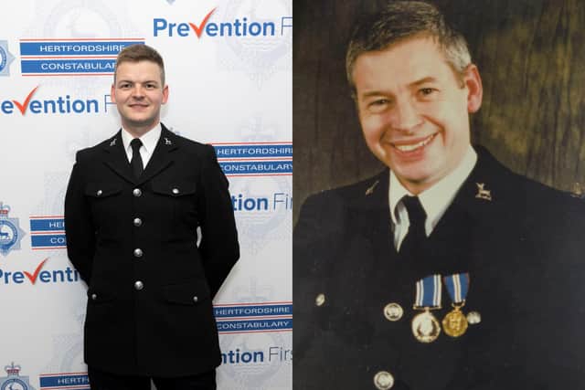 From left: PC David Morton and the late PC Andy Morton