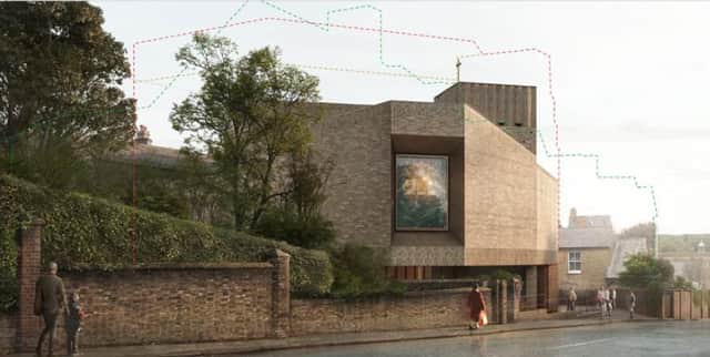 The new building is smaller than the one originally planned