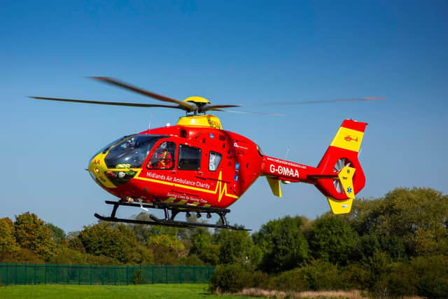 Midlands Air Ambulance in Flight
