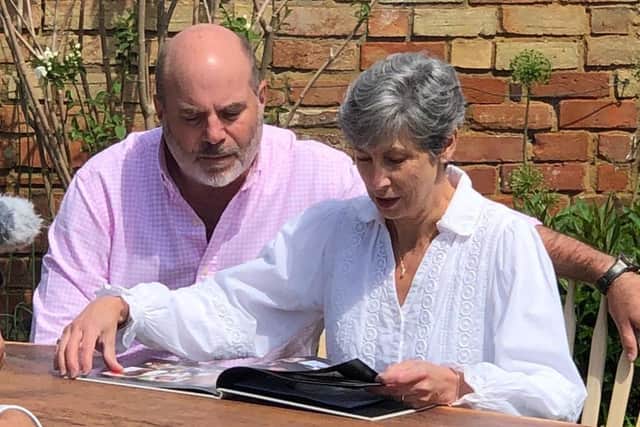 Hamish and Debbie Roberts being filmed for the BBC Lifeline Appeal