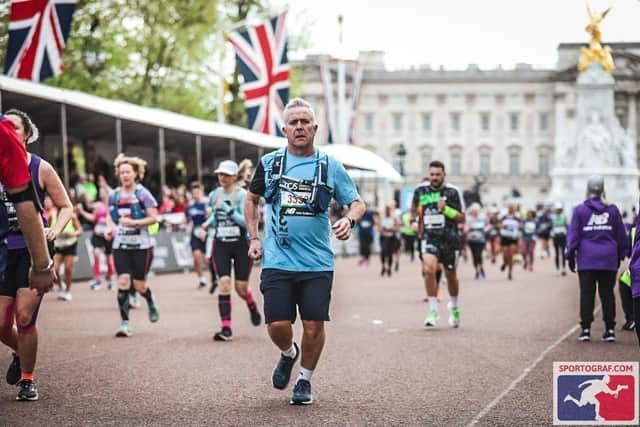Professor Paul Chadwick taking part in a marathon last year