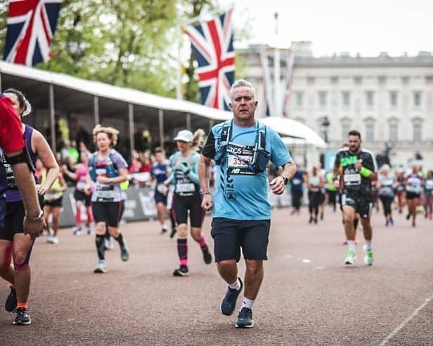 Professor Paul Chadwick taking part in a marathon last year