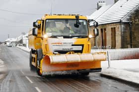 Road gritting snowplough lorry