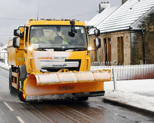 Road gritting snowplough lorry