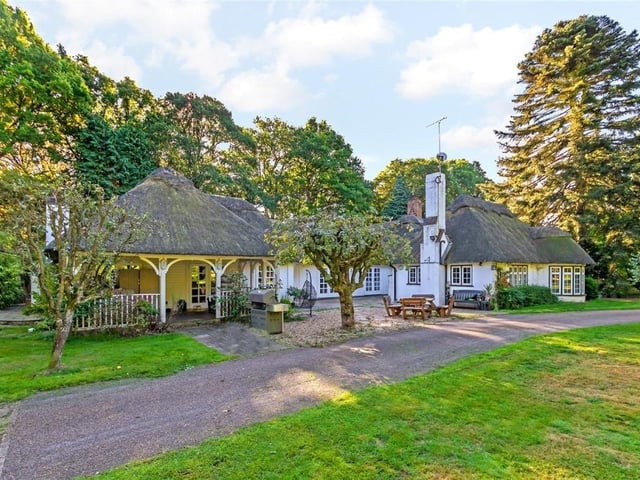 Starting off in the quaint village of Little Gaddesden, this five-bedroom house is on a private road in Ashridge Forest. On the market with Ashtons in Berkhamsted, it has a guide price of £3,000,000. It has over three acres of gardens, including a coach house with an annexe.
