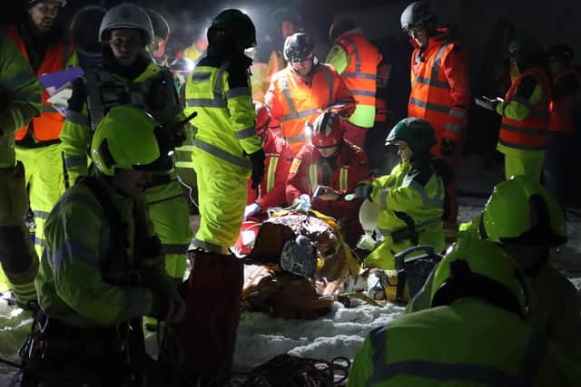 Some of the participants in the mock critical incident