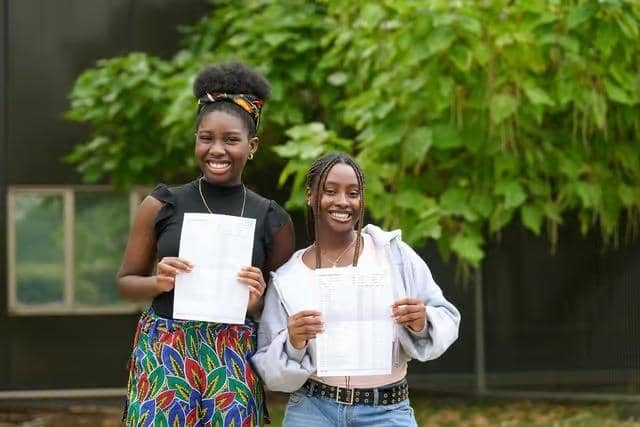 Oluwabukunmi and Amanda from the Laureate Academy celebrating their results from last year