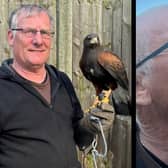 Wayne Housden with the famous hawk. Photo from Wayne Housden