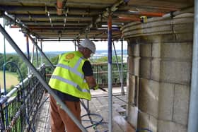 Nearly 200 years of dirt is being steam cleaned from the Bridgewater Monument at Ashridge Estate