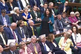 Victoria speaking in the Chamber