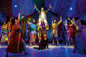 A stunning scene from the popular musical Joseph and the Amazing Technicolor Dreamcoat at Milton Keynes Theatre until September 24