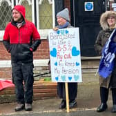 Teachers at yesterday's strike, photo from Tring Park Concerns