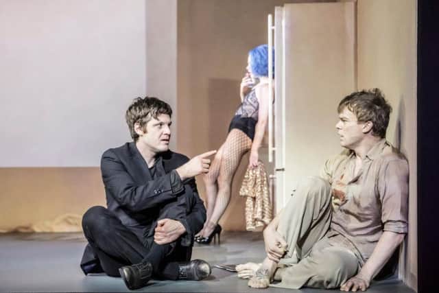 Michael Esper (Valentine), Amy Lennox (Elly), Michael C Hall (Newton)