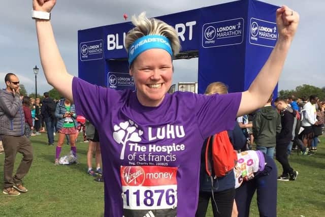 Lucy Hume was motivated to complete the marathon by thinking about the families the hospice had helped