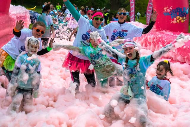 Thousands took part in the Bubble Rush at the weekend. Picture by Ian Phipps