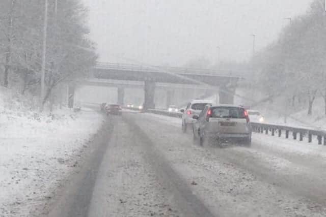 Snow on Peterborough's Parkways today. Photo: Shujah Saklain