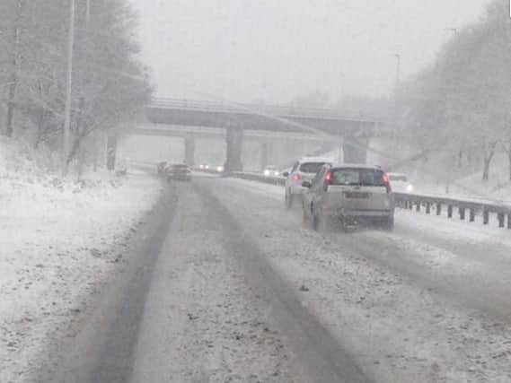Snow on Peterborough's Parkways today. Photo: Shujah Saklain