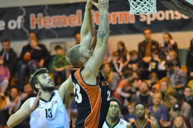 Hemel Storm's 7ft centre Lee Greenan. (Pictures by Lin Titmuss)