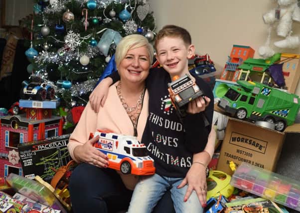 Alfie Hebborn and his mum Tracey.