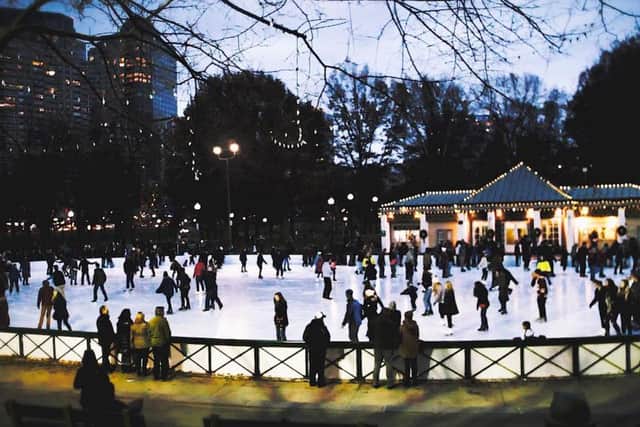 Ice skating in Boston