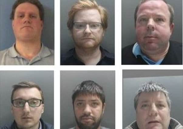 Miscellaneous paedophilesTop row (from left): Simon Wintle, Michael Emerton, Robert LindsayBottom row (from left): Thomas Perry, Matthew Webby, Paul Stevens