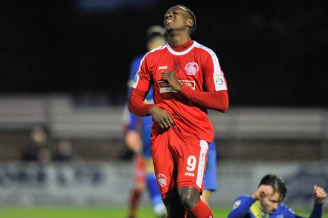Hemel Town's David Moyo was one of the Tudors who missed chances on Saturday.