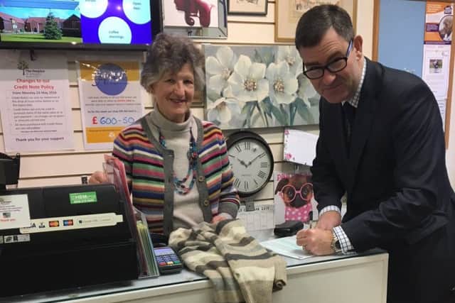 David Gauke MP and volunteer Anne Davies