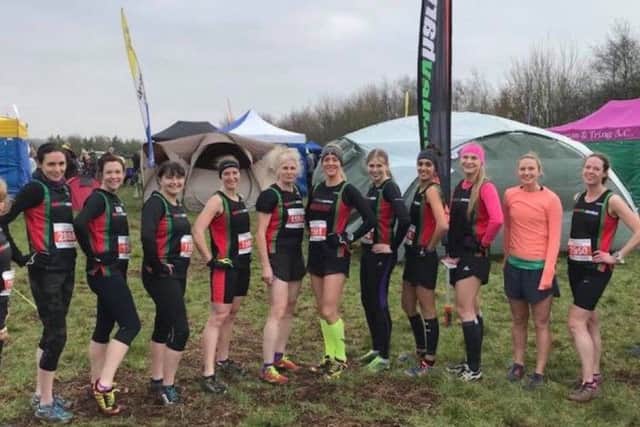 The Gade Valley Harriers' ladies at the Kelsoe cross-country meet at the weekend.