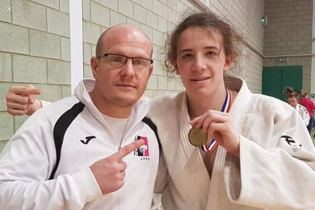 Coach Laurie Rush with Paddy Lish.