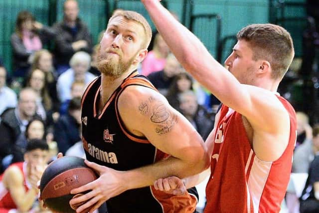 Storm big man Lee Greenan put in an inspired performance against Manchester. (Photo by Graham Hodges).