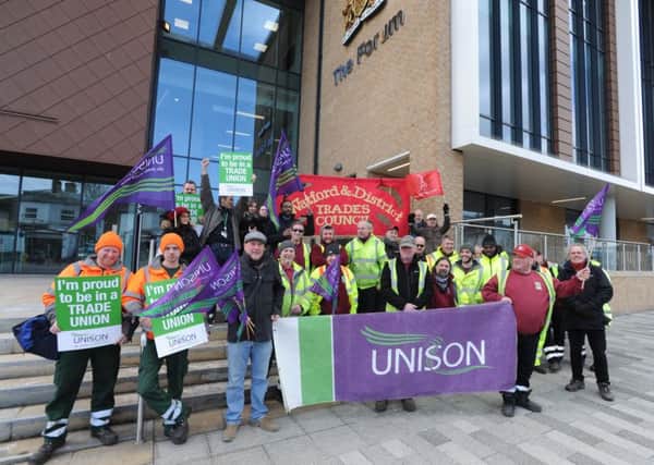 Unison and Unite members will protest again outside The Forum tonight