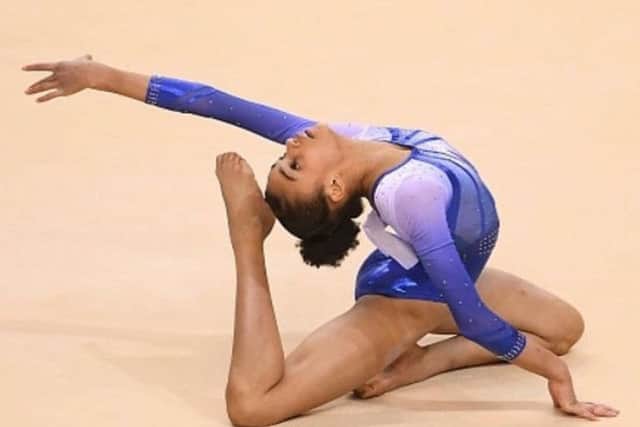 Ondine Achampong competing for Sapphire at the British Champs.