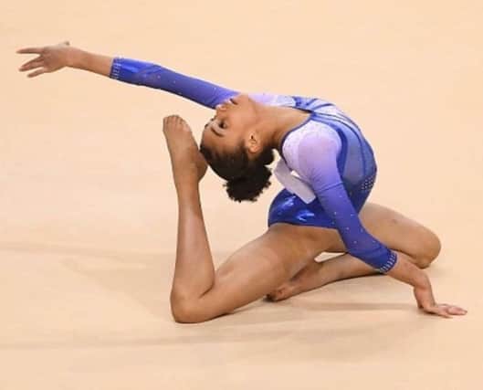 Ondine Achampong competing for Sapphire at the British Champs.