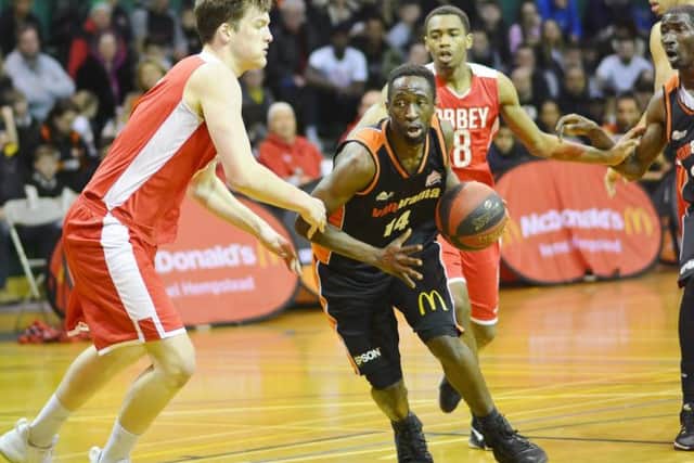 Hemel Storms Wayne Yeboah had an inspired fourth quarter against Kent. (Pictures by Lin Titmuss)