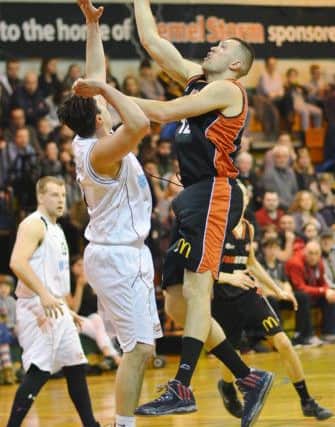 Storms Tom Adorian top-scored against Derby with a season-best 20 points and eight rebounds. (Picture by Lin Titmuss)