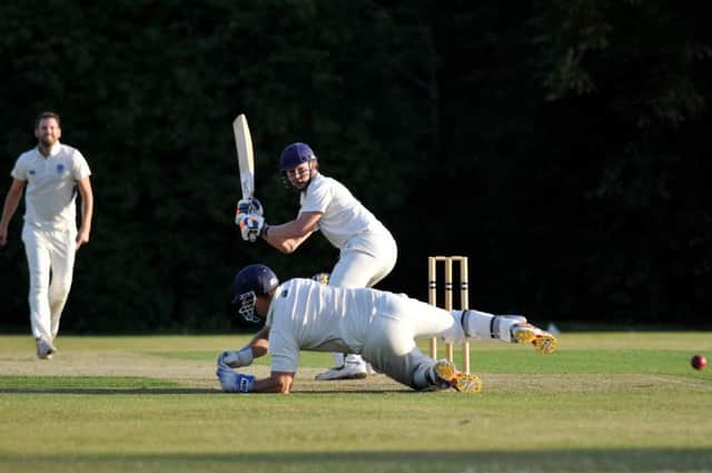 Action from last years cup final between Kings Langley CC and Abbots Langley CC at Heath Park, Hemel Hemsptead.
