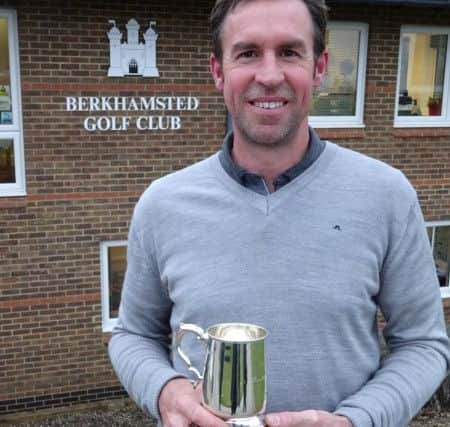 Winner Matt Wilcox (North Hants GC) with the Berkhamsted Trophy.
