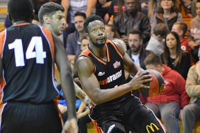 Hemels Dave Ajumobi returned from injury to score 14 points in his sides upset win. (Picture by Lin Titmuss)