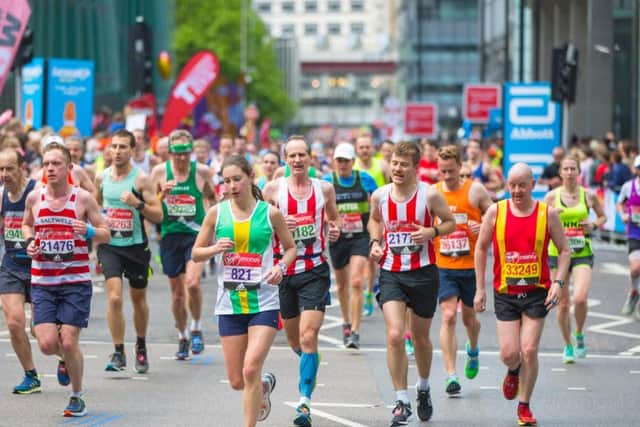 Thousands of runners are taking on the London Marathon on Sunday