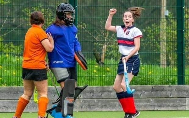 Hannah Whitby after scoring her first ever goal for Berko on Saturday against already-promoted St Albans.