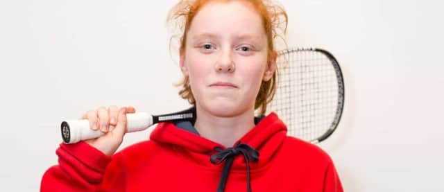 Rising squash star Katie Malliff (15) helped England win the European Team Championship in Sweden this weekend. (Picture by Unsquashable).