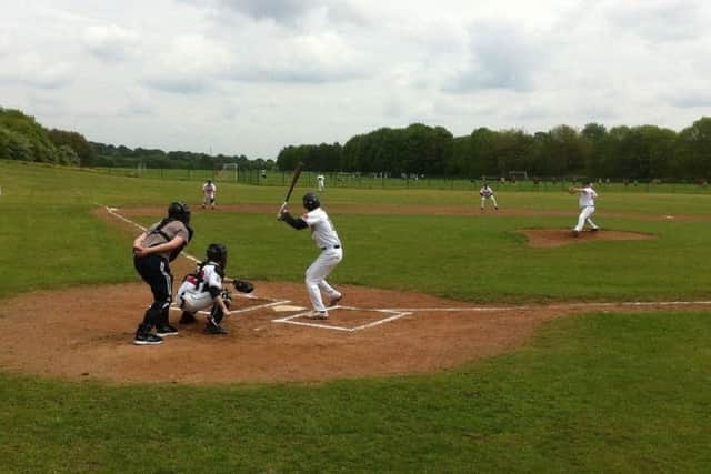 The Herts Falcons in action at the Grovehill diamond in Hemel.