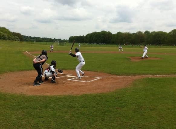 Action from the Herts Falcons double-header against the London Capitals at the weekend at the Grovehill diamond in Hemel.