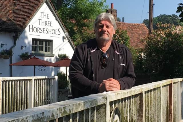 David Legg on the Winkwell swing bridge