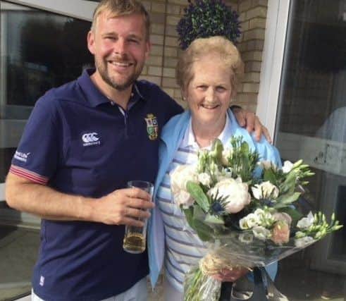Berkhamsted Tennis Club chairman Dave Walden with club trustee Sue Wolstenholme, OBE, who presented the trophies after the clubs finals day at the weekend.