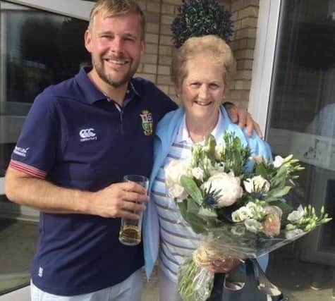 Berkhamsted Tennis Club chairman Dave Walden with club trustee Sue Wolstenholme, OBE, who presented the trophies after the clubs finals day at the weekend.