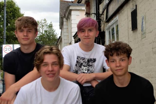 Josh, Sam, Louis and Luca before their headshave